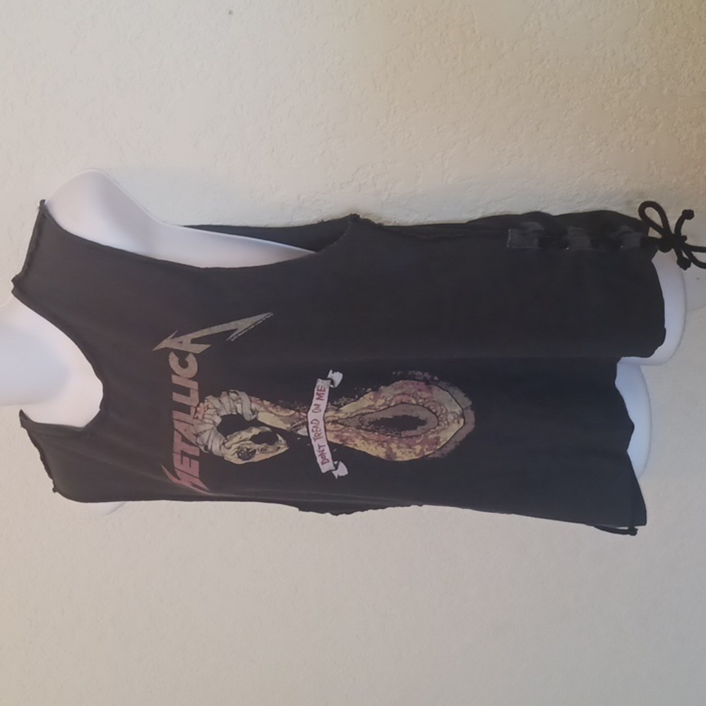 Top Shop Metallica Graphic "Don't Tread On Me" Muscle Tee Size US 8 - Picture 3 of 11